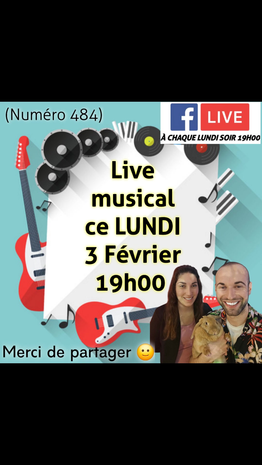 Invitation pour notre LIVE musical ce LUNDI 3 Février dès 19h00 🎸🎤🎉🦋 ️ ...