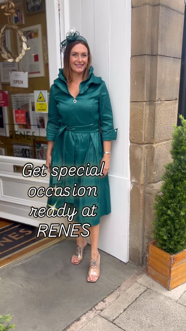 joseph ribkoff green dress A true showstopper has just arrived at RENES 💚, This fabulous forest taffeta by is elegance at its finest. Perfect for weddings, and special celebrations and those diary ProductID: 91599