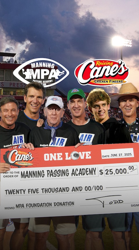 Manning Passing Academy + Cane's = touchdown | Raising Cane's | Facebook