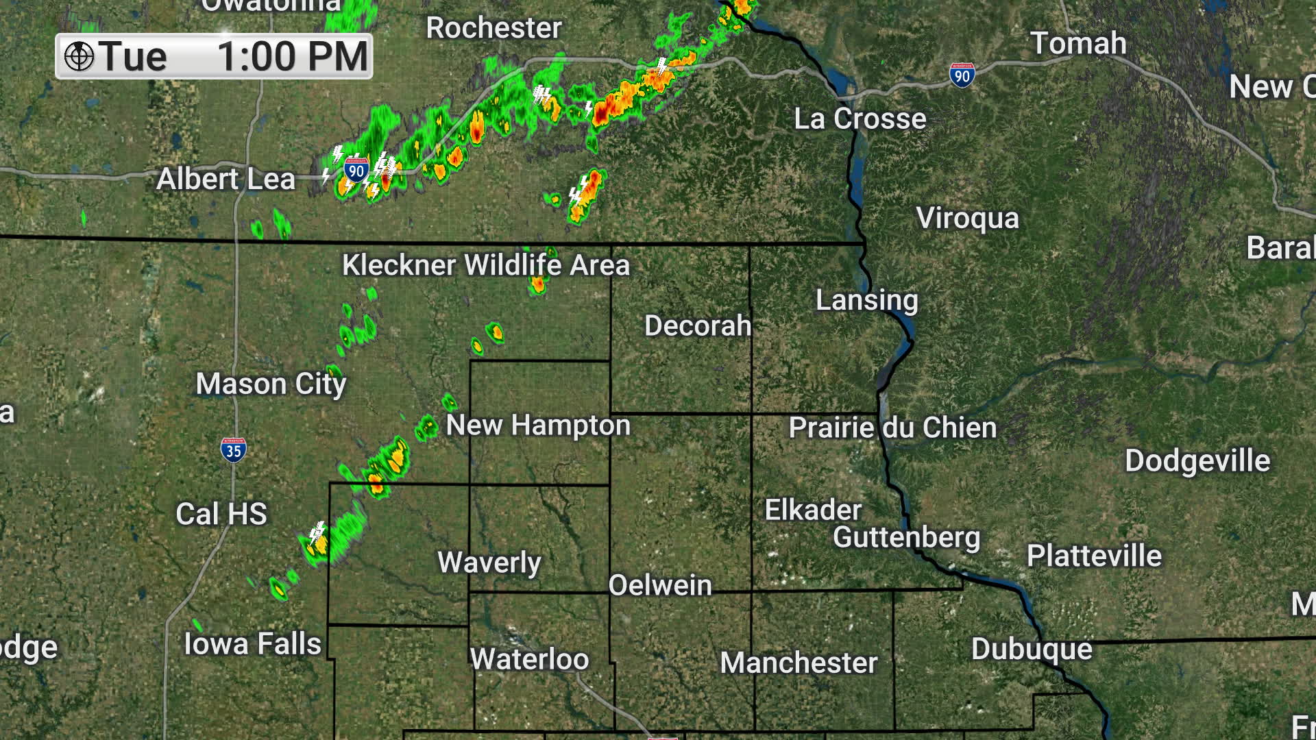 RADAR UPDATE at 1:45 pm: A few showers and isolated storms are moving ...