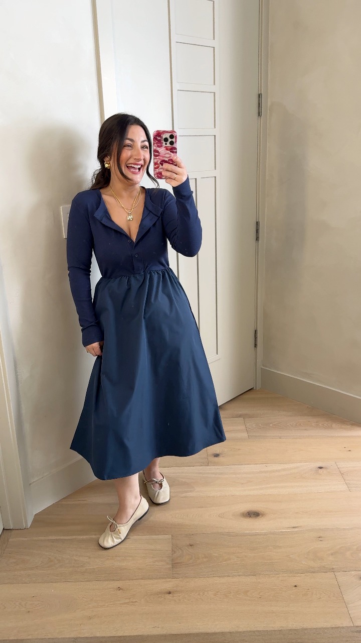 flowy work dress Love this with long sleeves! Perfect for (especially if you’re a teacher), events or any occasion! , Comment “cute dress” or “cute” and I’ll message you the 🔗, I'm wearing a size family_robe