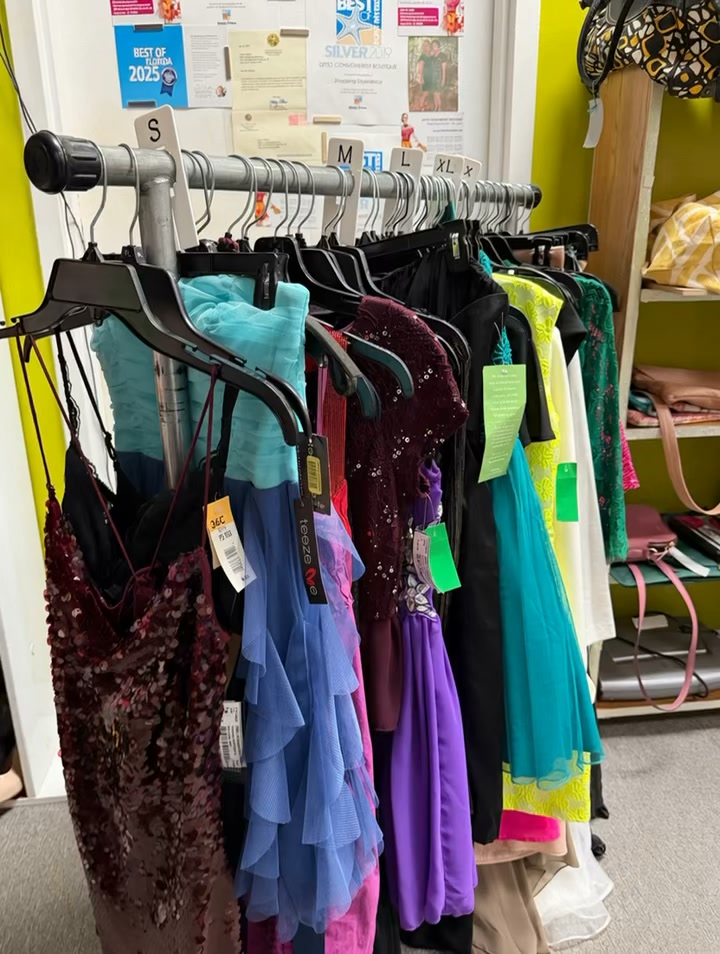 thrift store dresses online Can’t Make it in? , Shop Anytime from Anywhere! , www.DittoConsignment.com , #consignment #boutiquefashion #shoplocal #swfl #capecoral #fortmyers #thriftstore #bestofflorida2026, Old clothes Avni Floral Tiered Maxi Collection_Ivana Striped Puffed Maxi Dress Size:8Y
