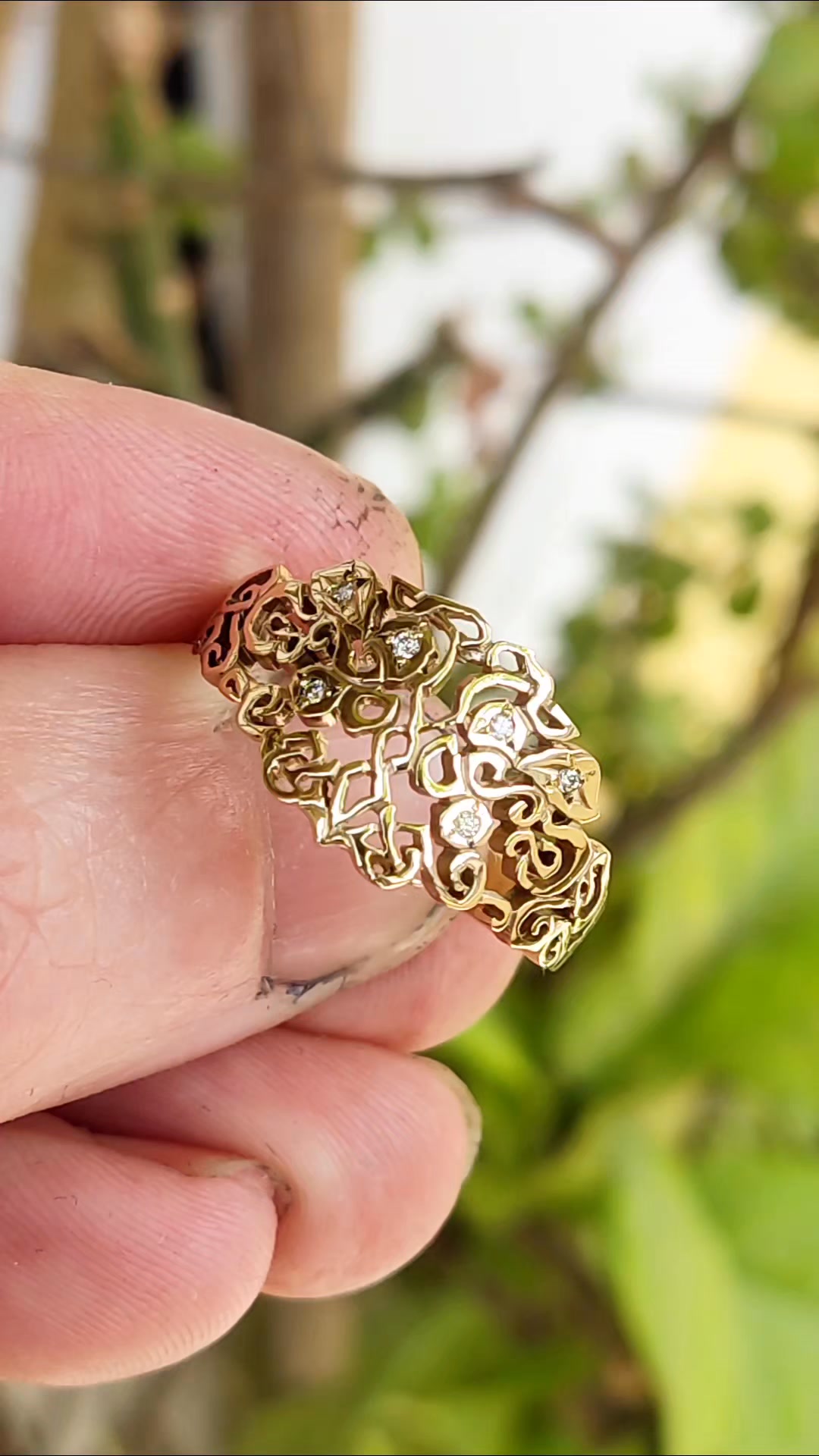 An 18k gold Earth Element ring set with diamonds. | Ka Gold Jewelry ...