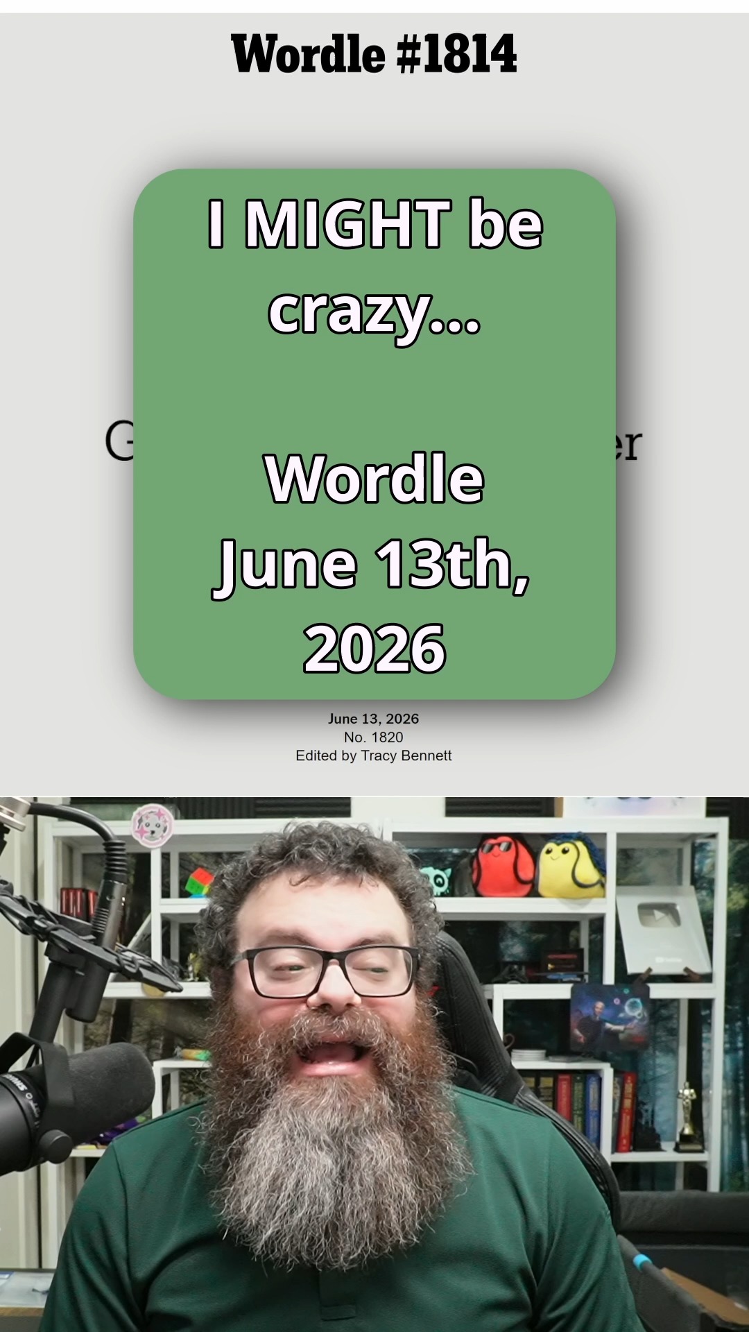 SMILE The paranoia ramps Wordle June 13, 2026 1820 #wordle #nytgames
