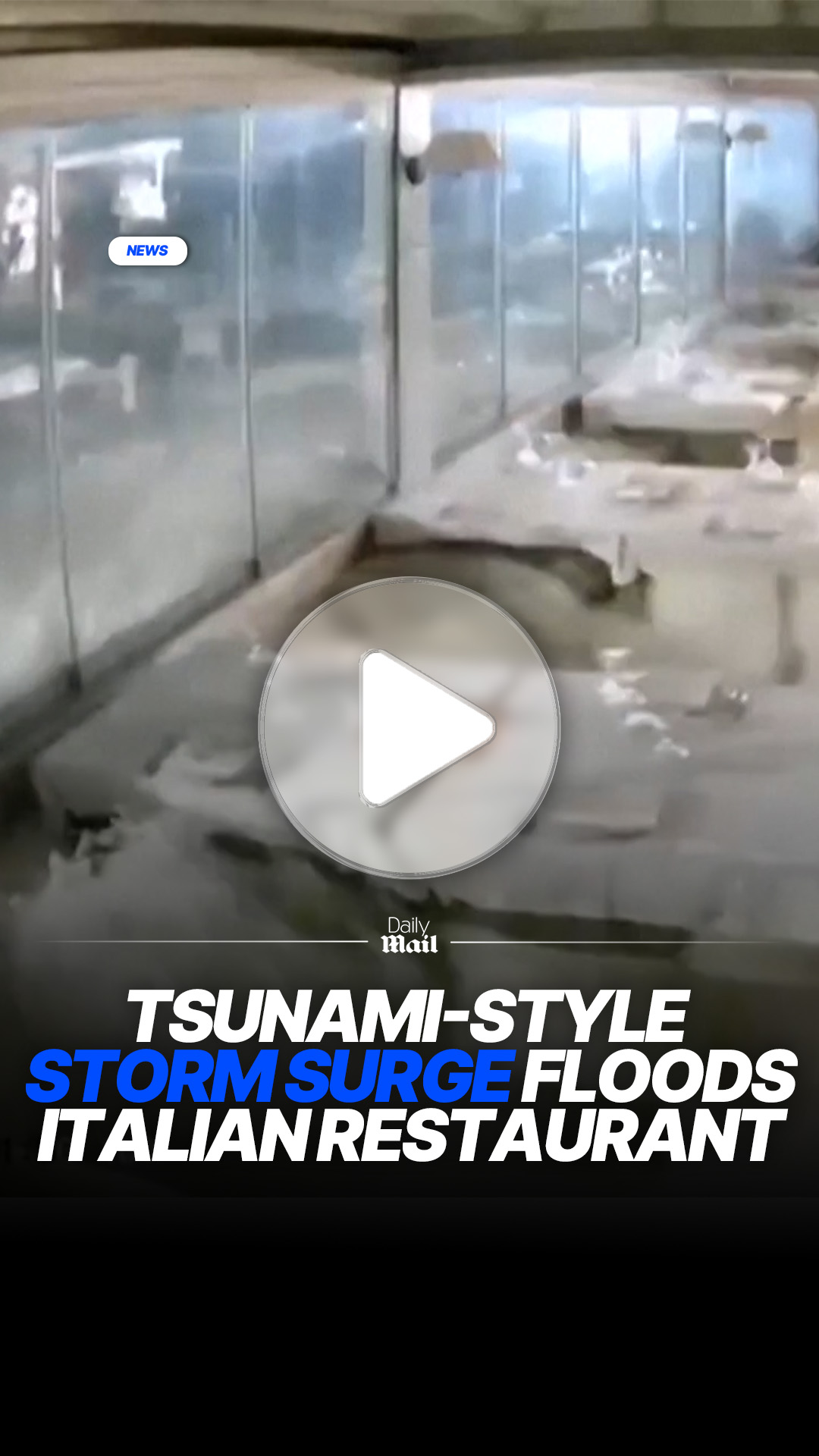Italians were seen running for their lives after a tsunami-style storm ...