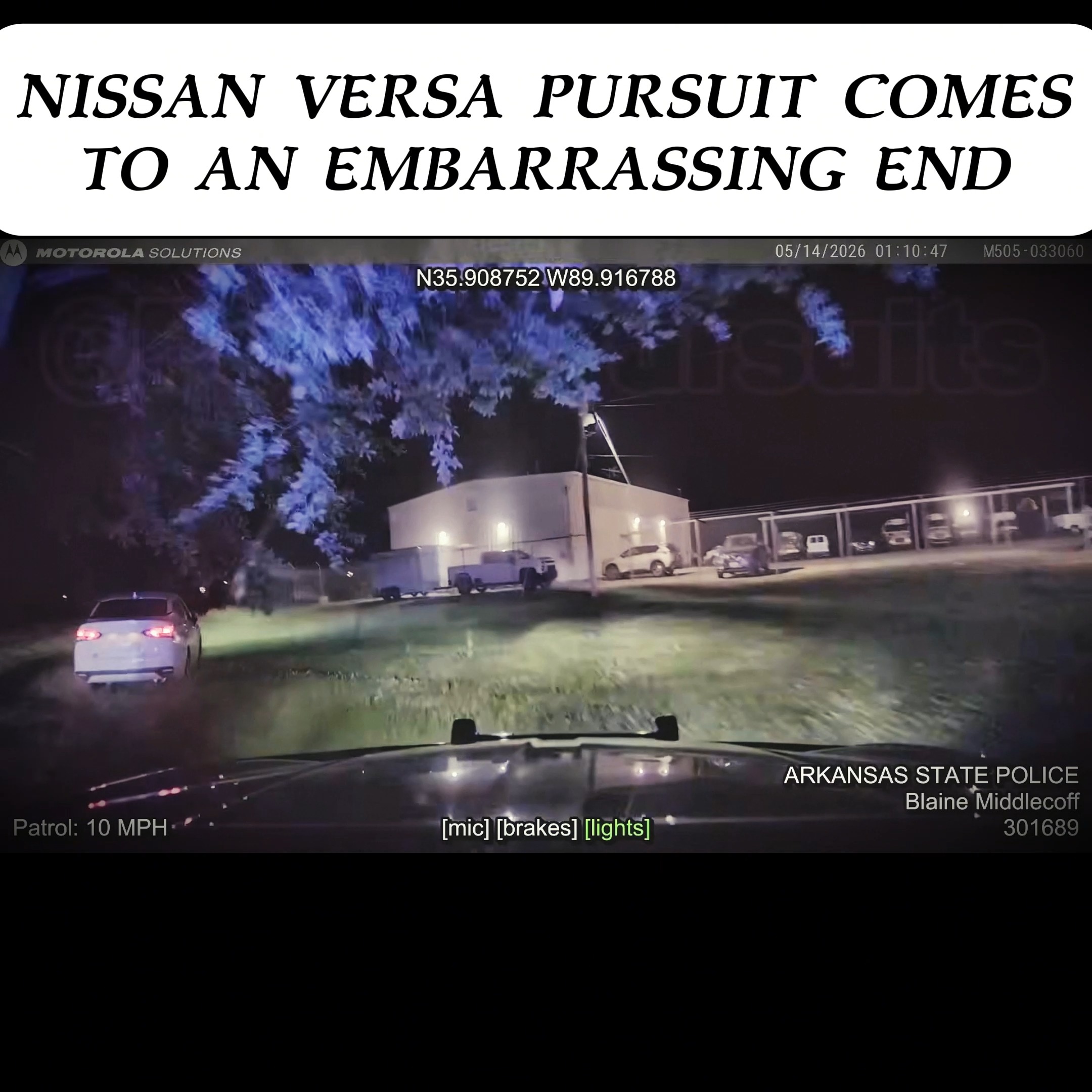 38灯 -MIYABI NIGHT 2026 Nissan Versa Pursuit Comes to an Embarrassing End #cop #bodycam