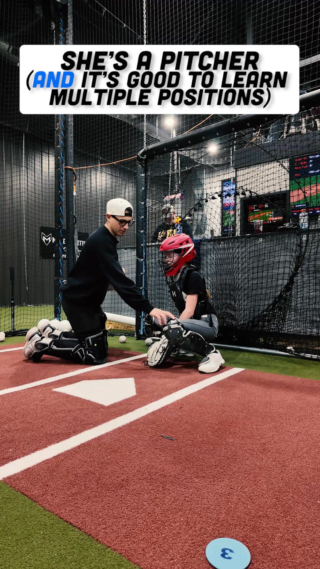 Even though she’s a pitcher she came to a catching camp because she ...