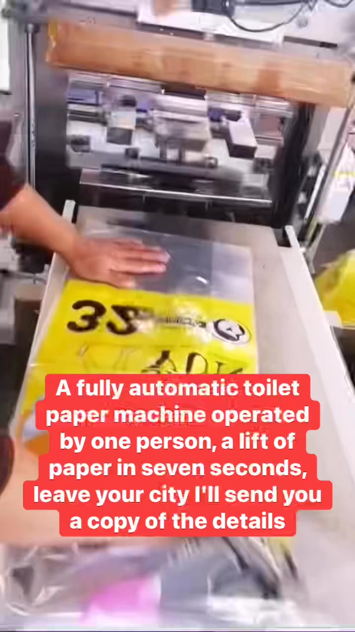 A fully automatic toilet paper machine operated by one person, a lift ...