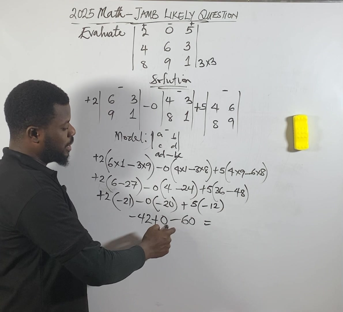 2025 JAMB LIKELY QUESTION-How To Find The Determinant Of A 3by3