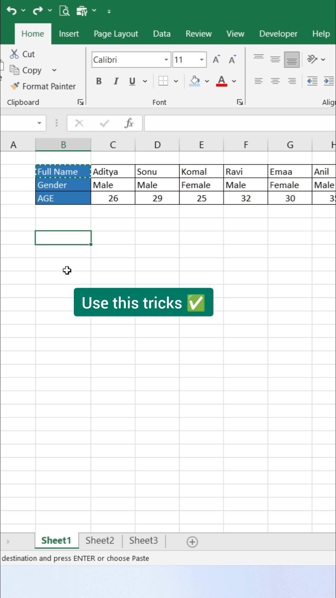 Transpose Function in Excel 😀 #exceltips #exceltricks #exceltutorial # ...