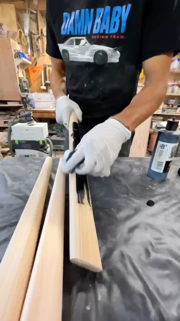 Using India ink 🖊 to dye these old growth cypress side rails and table ...