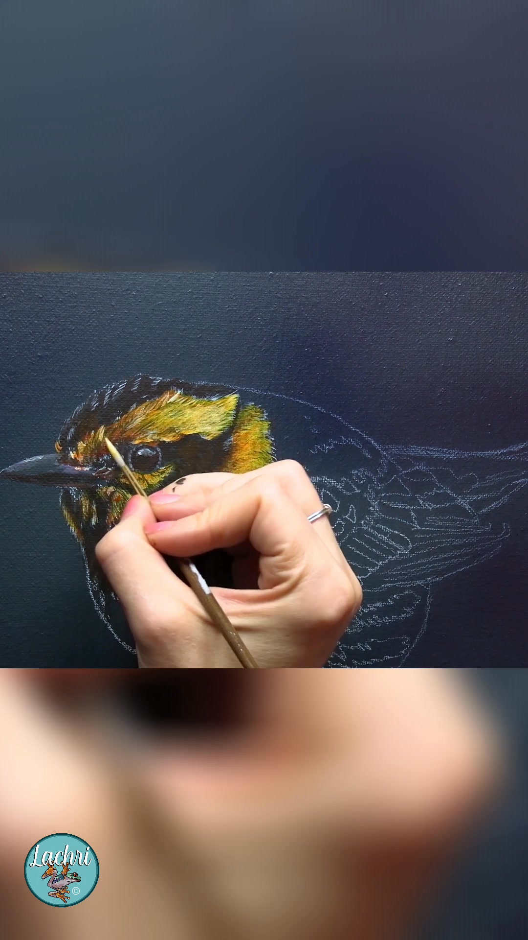 We explore feather painting using yellow highlights for separation ...