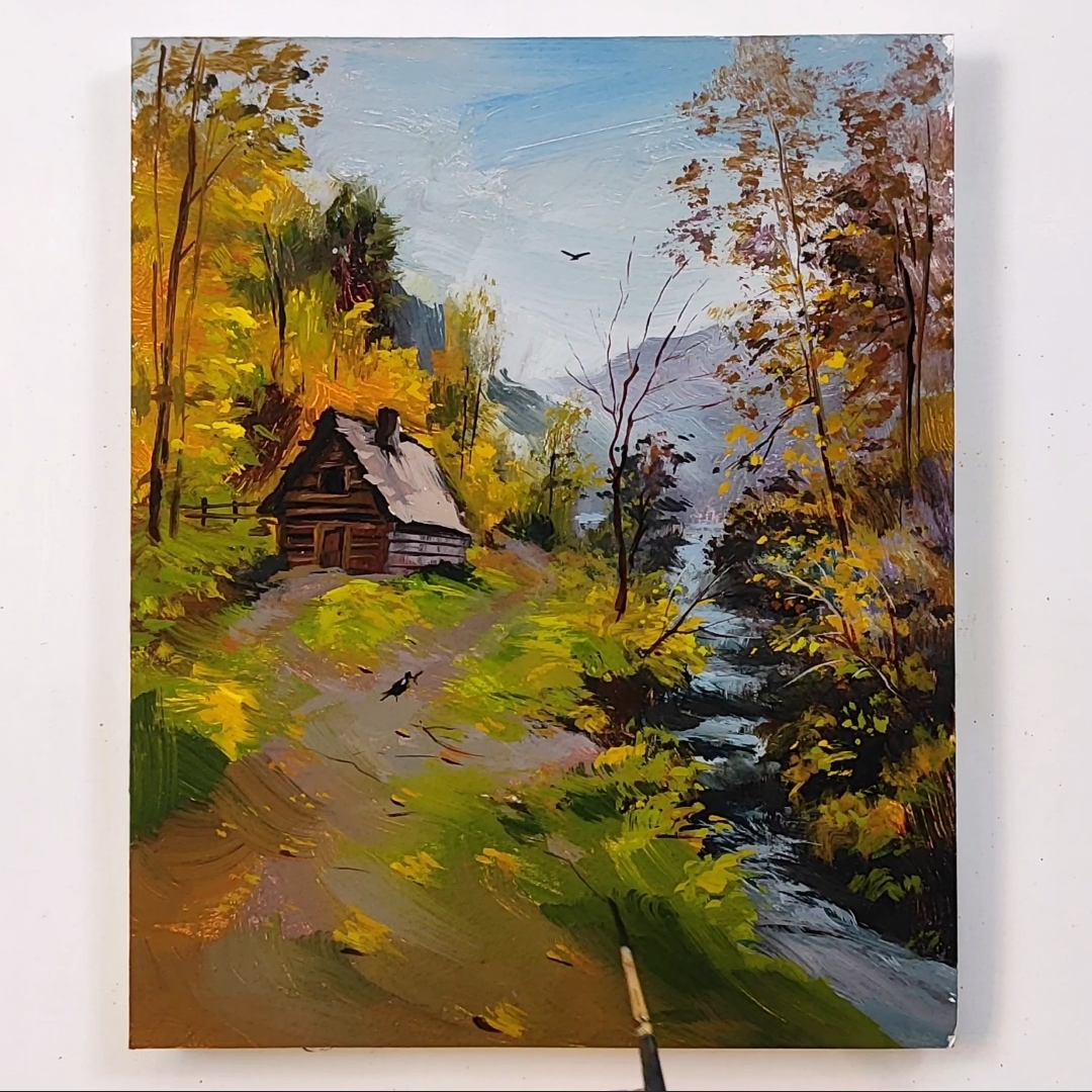 New acrylic landscape painting 🎨😍 | Hamlet Shougrakpam Art | Facebook