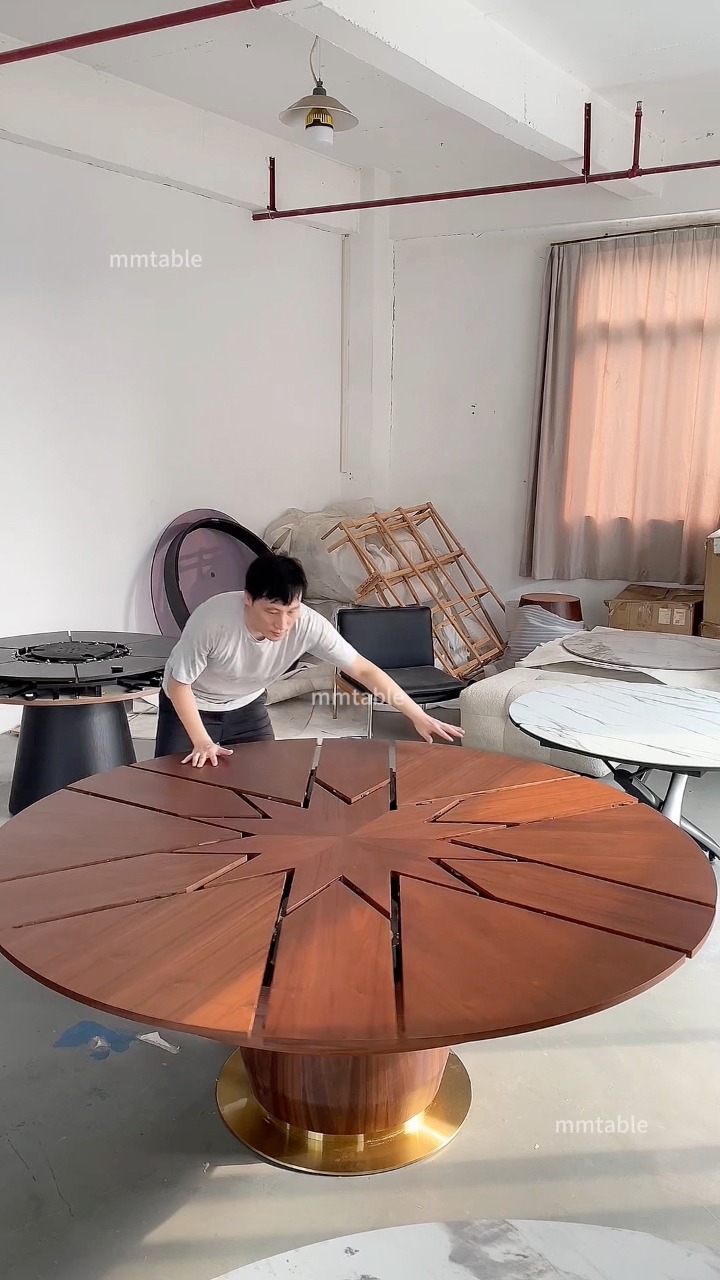The Expandable round dining table design from China , you can
