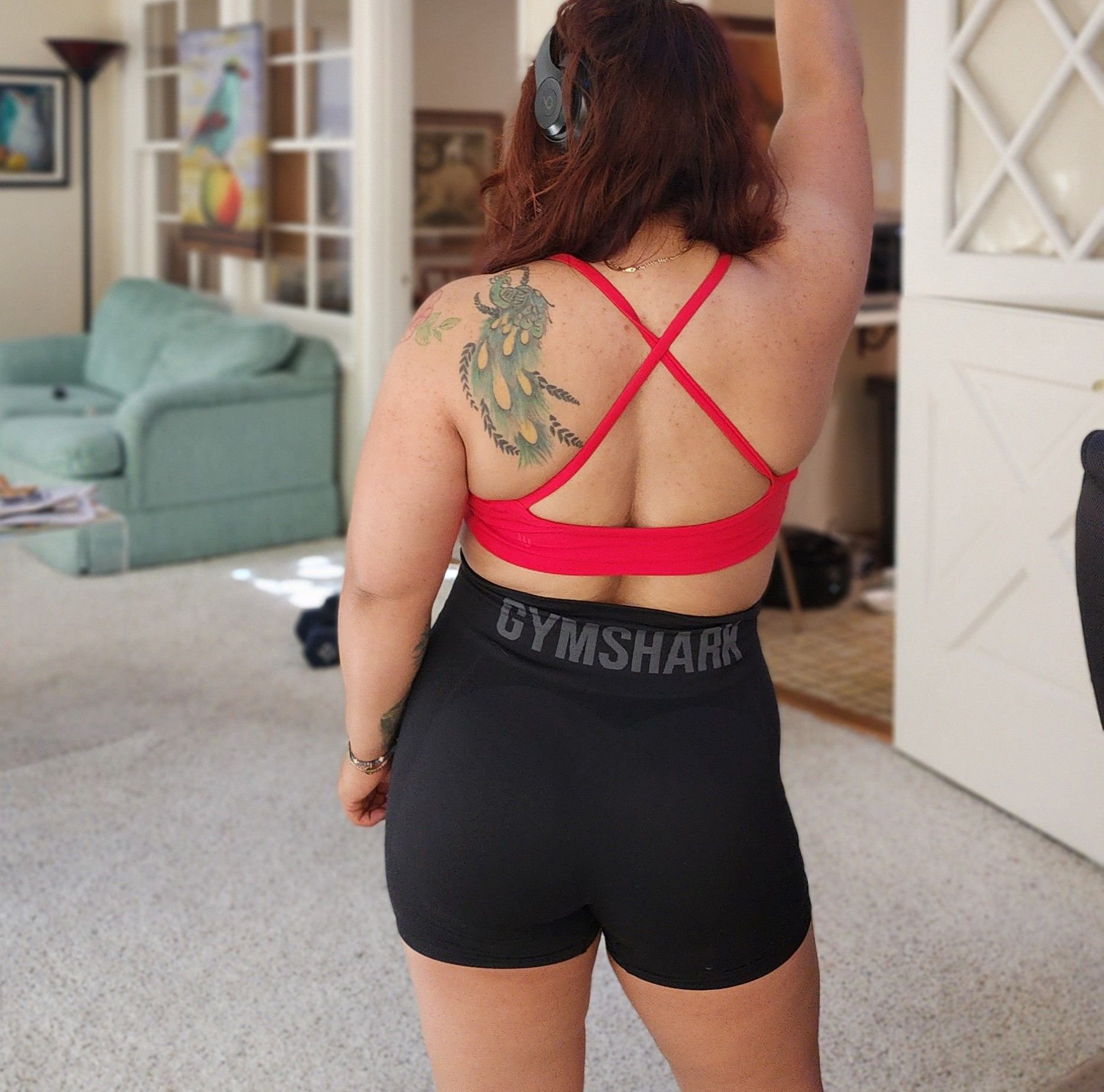 Just showing up for myself today. 🫶 Leg day at home is no joke! How are ...