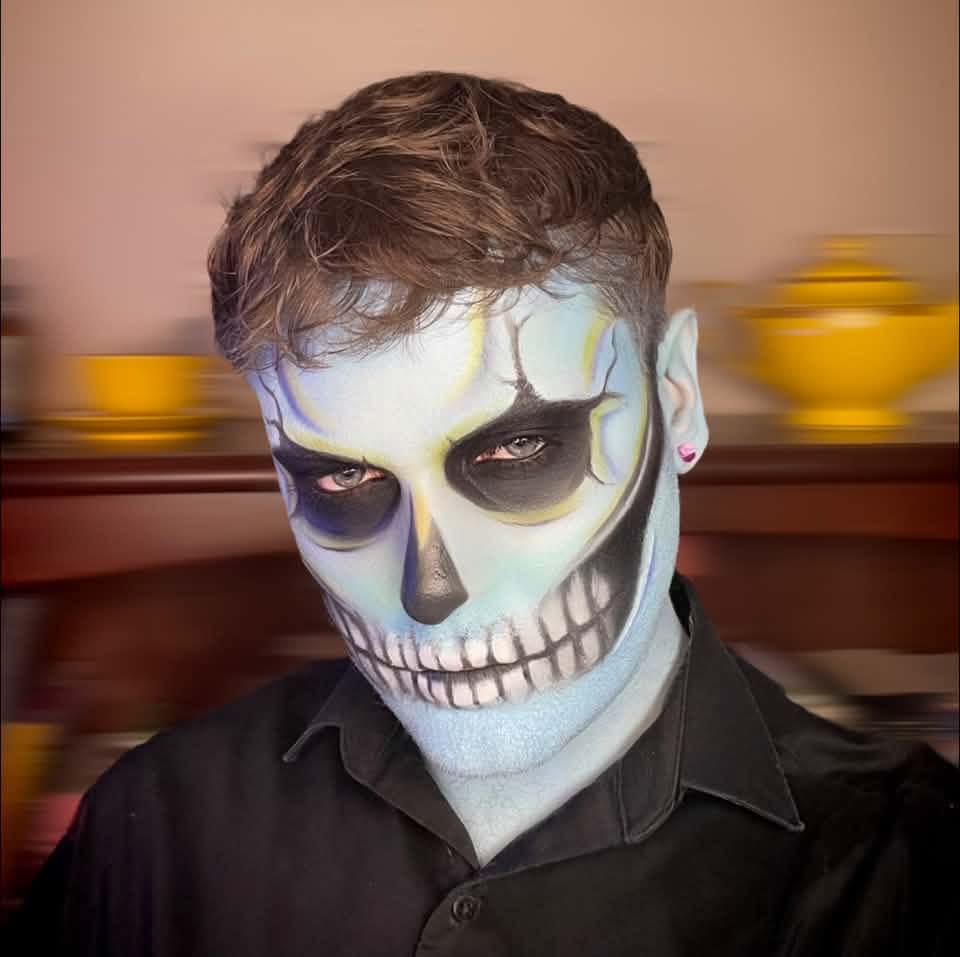 Skull makeup transformation #makeuptransformation #skullmakeup # ...