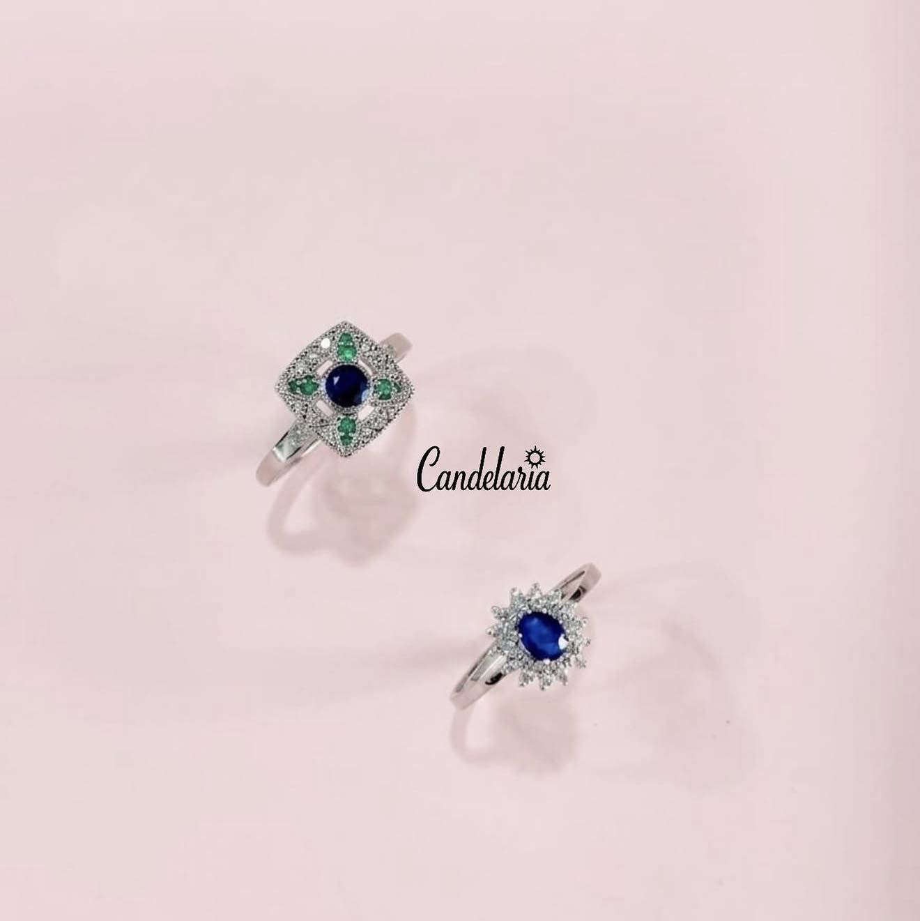Esta sortija con diamantes y aguamarina 🤍💎 en oro blanco de 14k, es ...