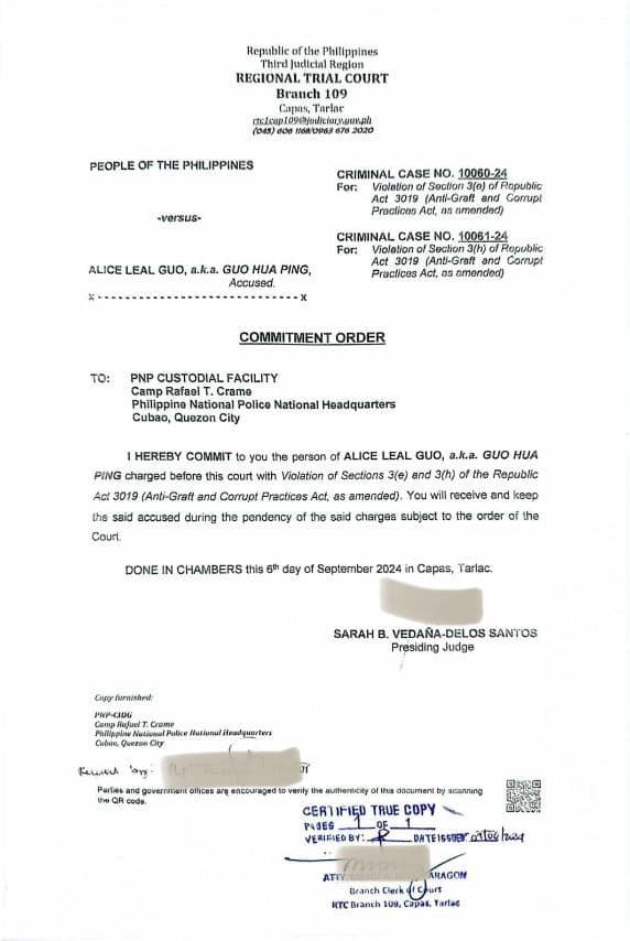 BASAHIN I Commitment Order ni... - BOMBO RADYO PHILIPPINES