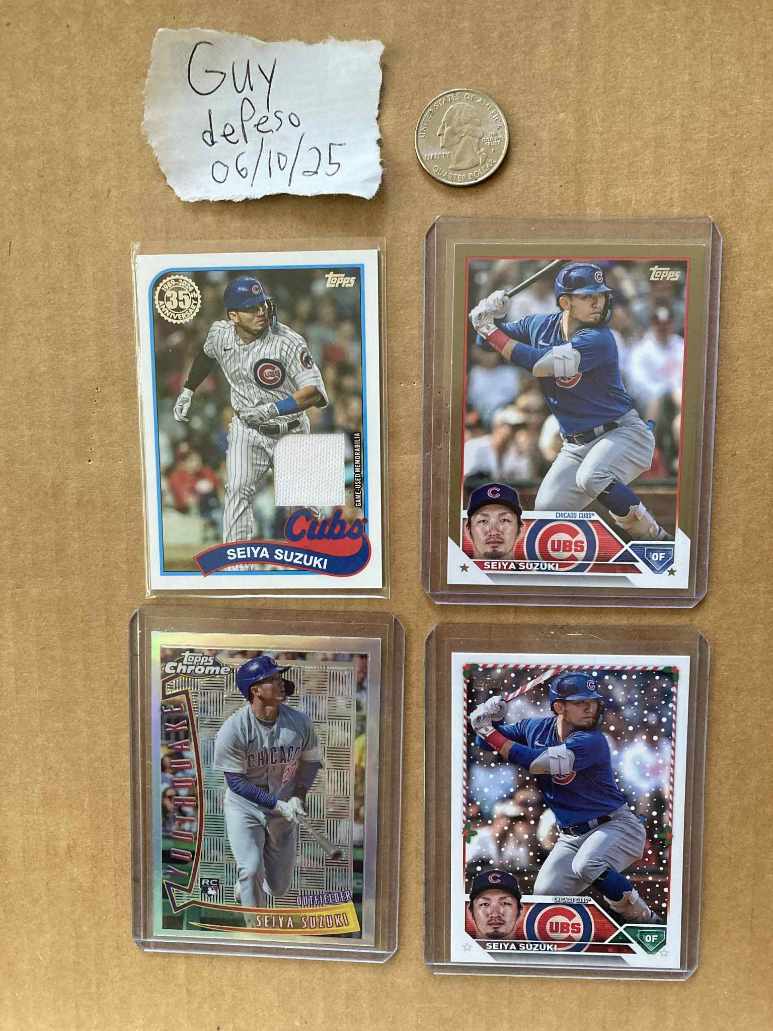 For Sale (8) Seiya Suzuki Lot with Relic 7 Base some limited 