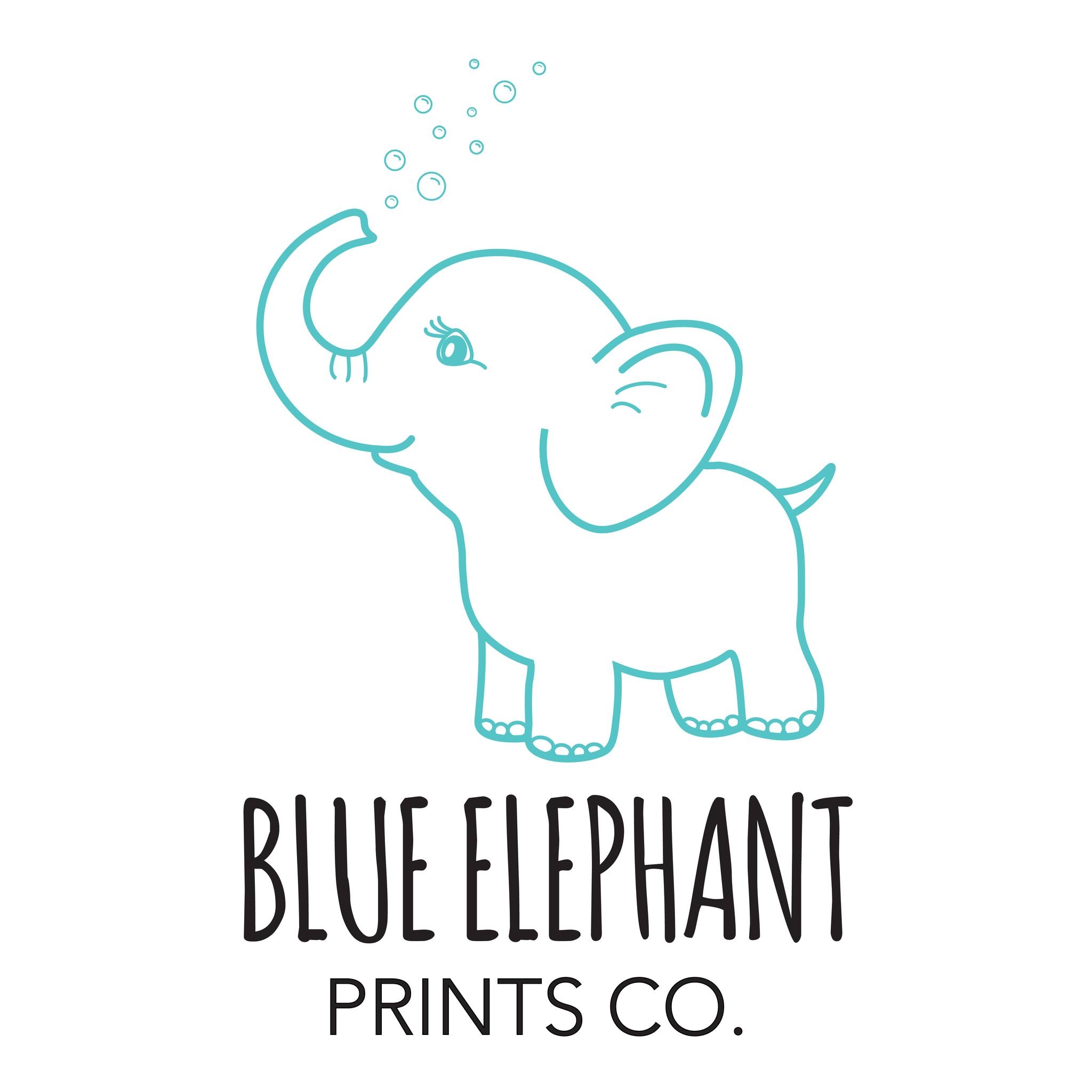 Blue Elephant Prints