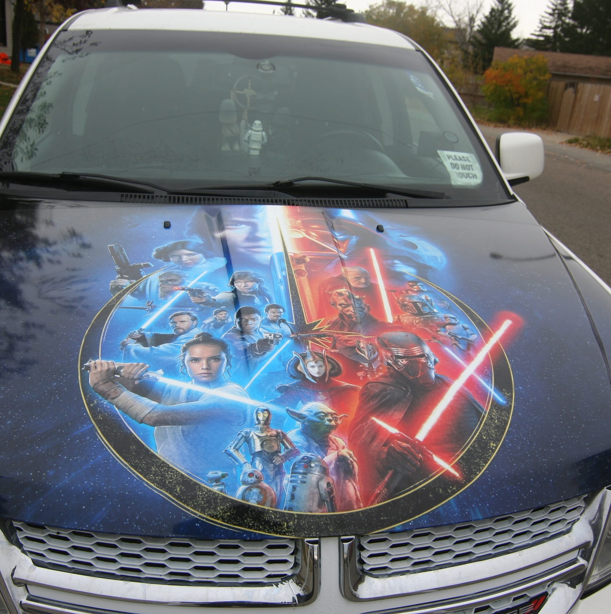 Calgary's Star Wars-themed car, a unique sight.
