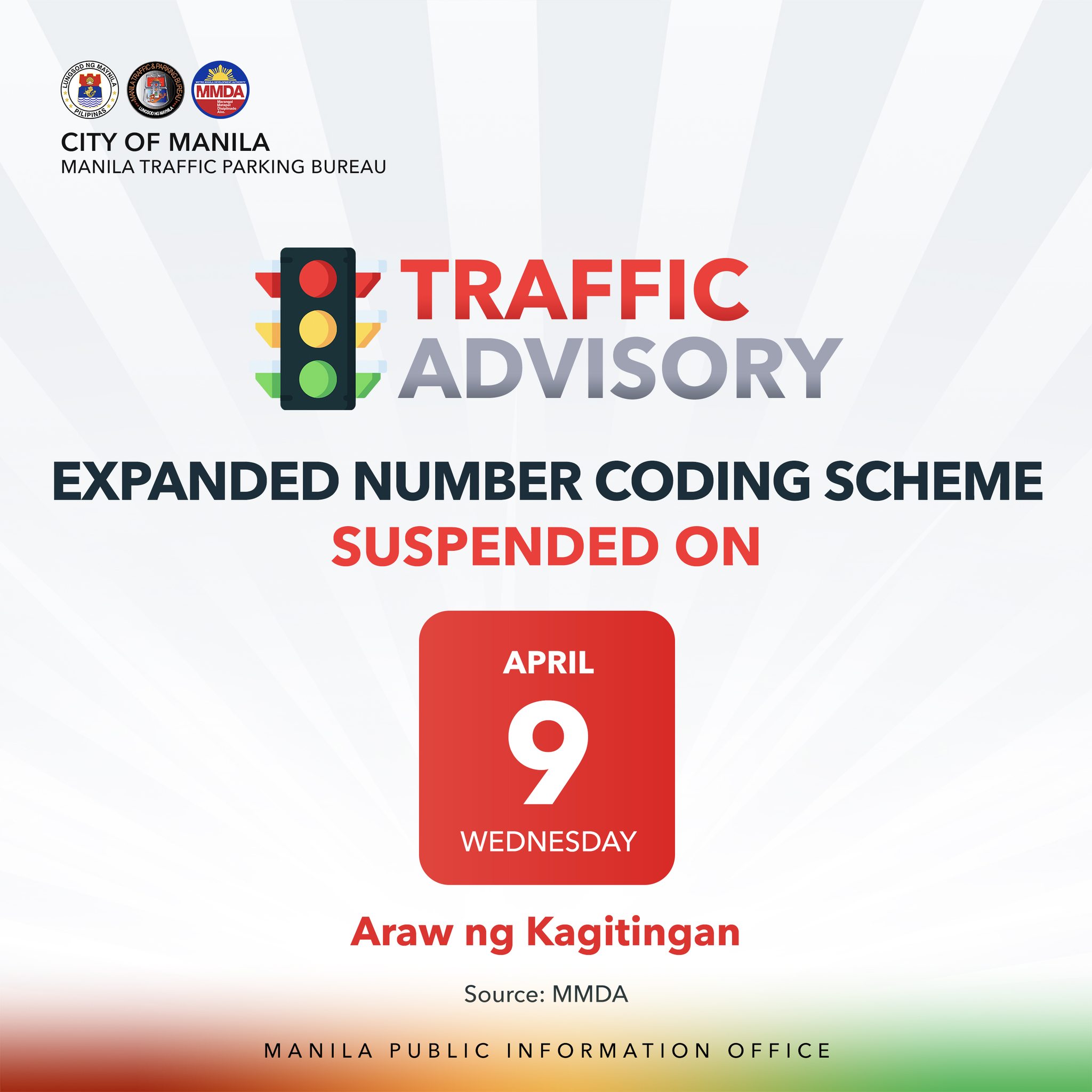 Manila - TRAFFIC ADVISORY: Expanded number coding scheme is suspended ...