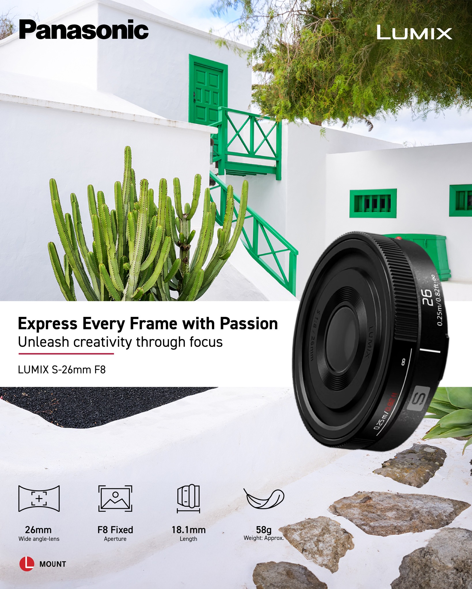 Can the Lumix S 26mm F8 lens be modified to F4?