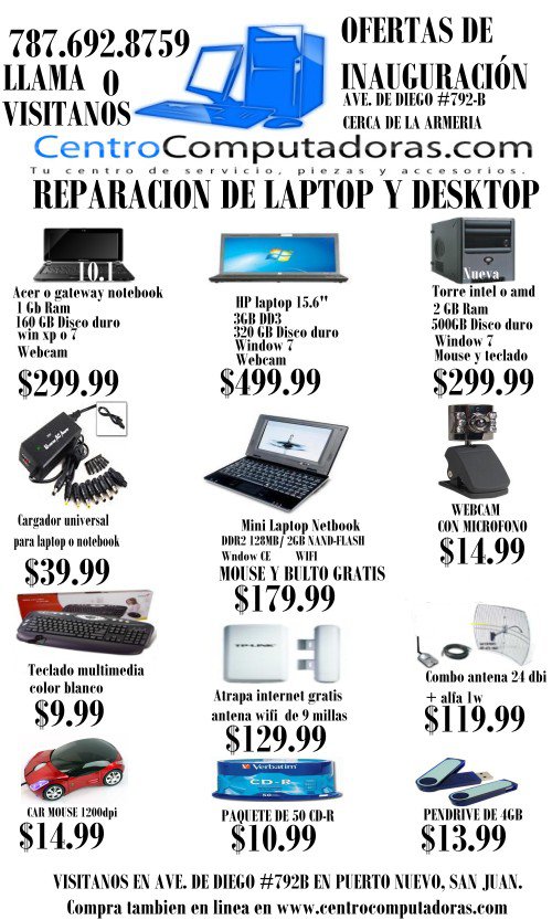 Centro Computadoras, INC | San Juan