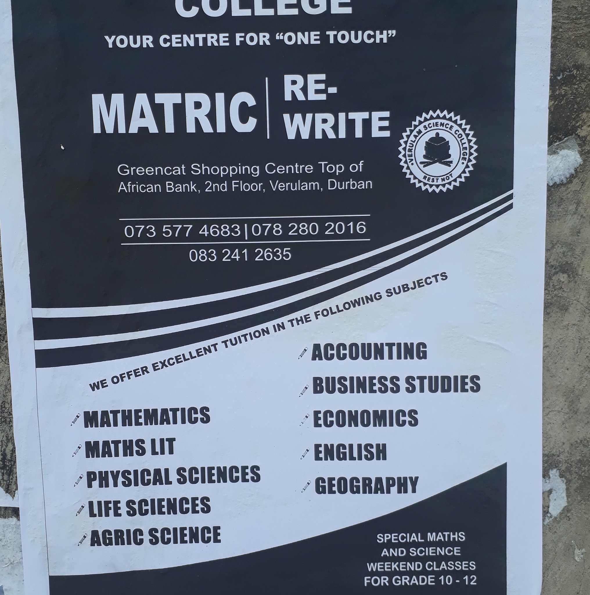 Matric Upgrade And After Care Programme - Grades 1 - 12