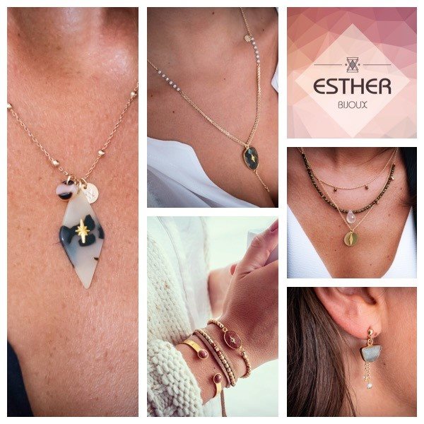 Collier Fantaisie Esther En Bronze Authentique Avec Pendentif Perle - Longueur <30cm, Couleurs Marron Et Violet, Thème Beauté - Bijou Occasion Unique