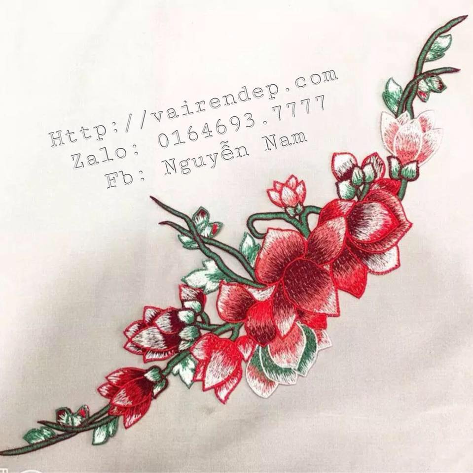 Vải ren hoa thêu