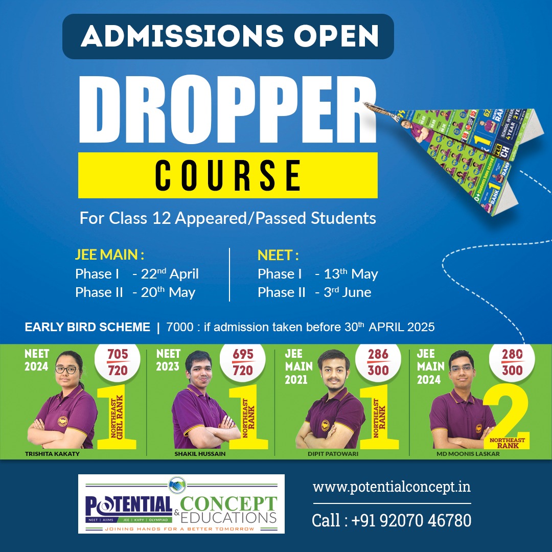 Potential - 🎯 ADMISSIONS OPEN – DROPPER COURSE 2025 For Class 12 ...
