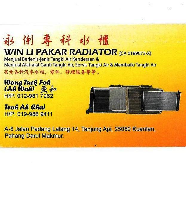 WIN LI Pakar Radiator | Kuantan
