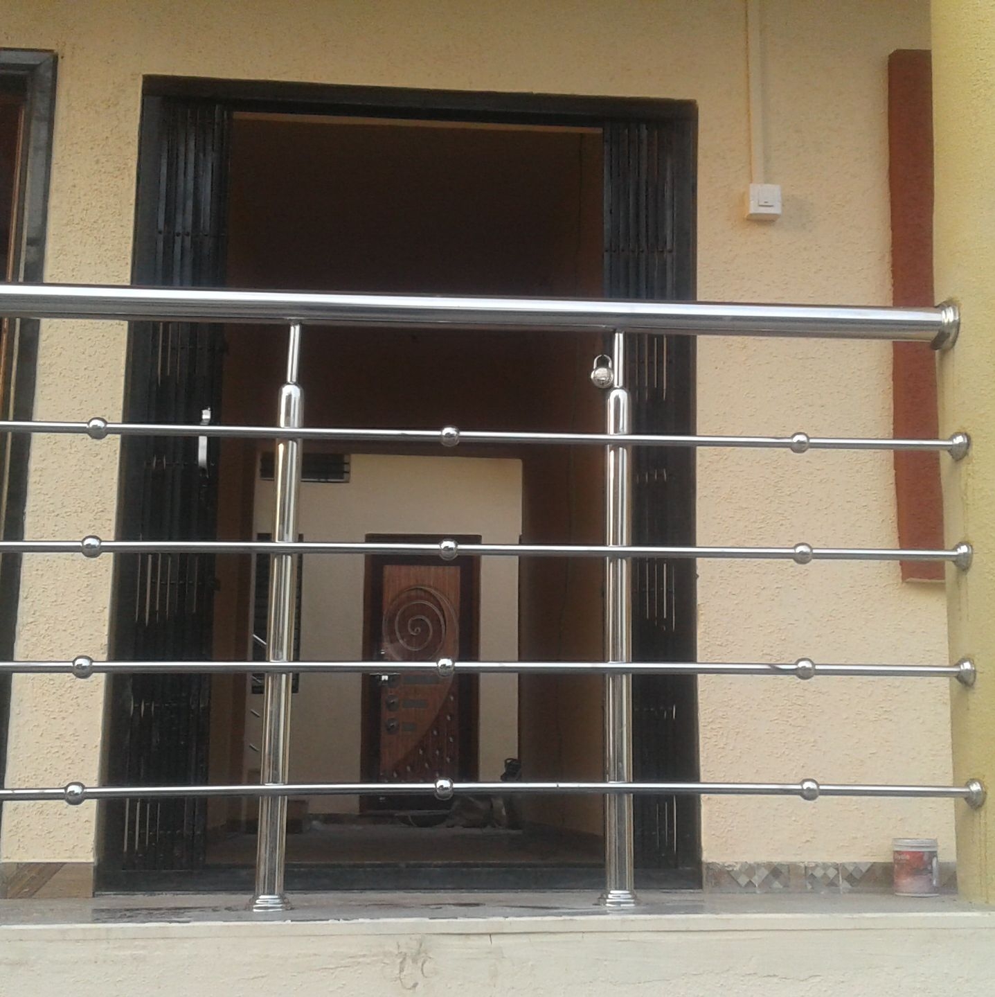 stainless steel railing and kitchen trolley