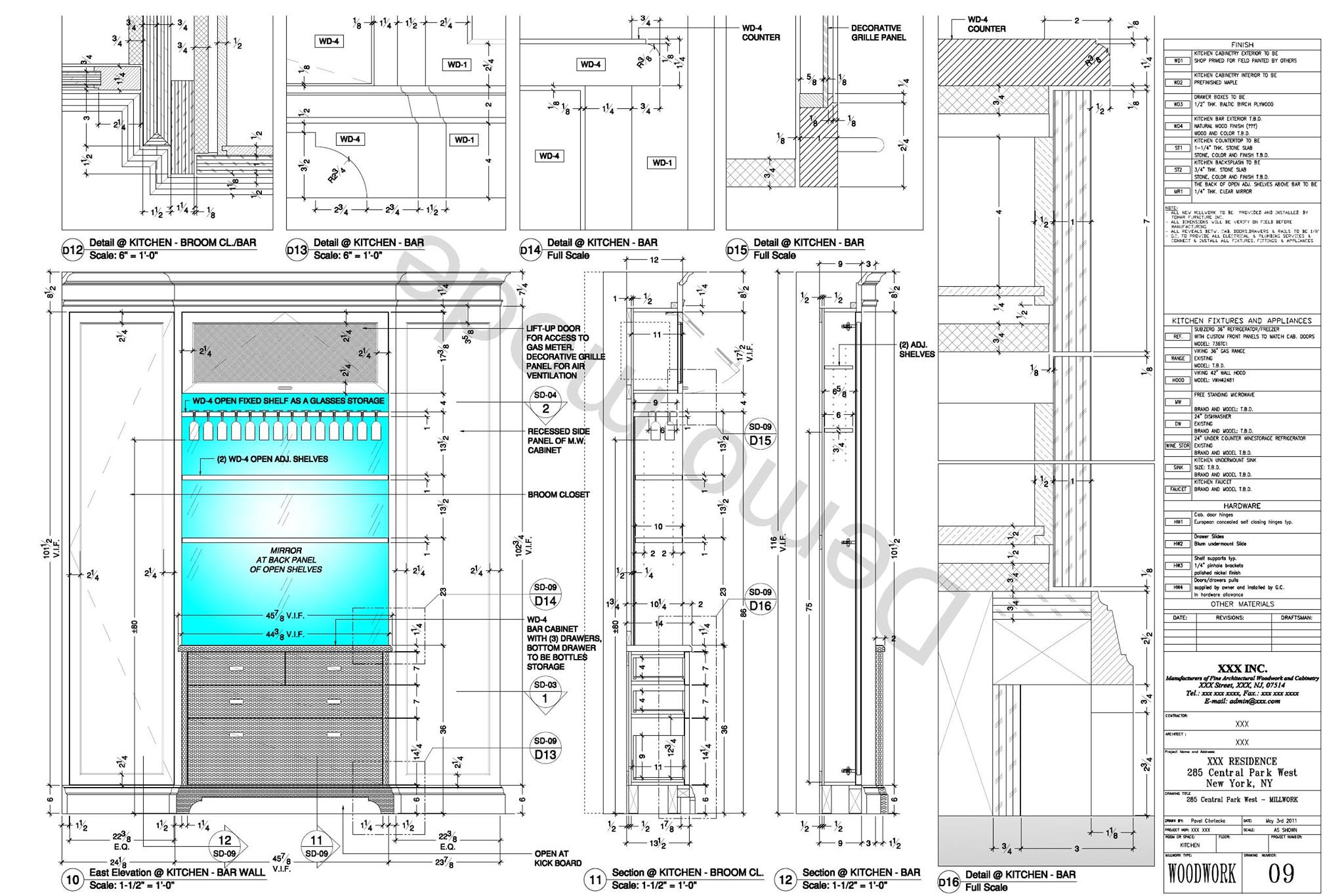 Millwork Construction Detail Drawing CONSTRUCTION DRAWINGS