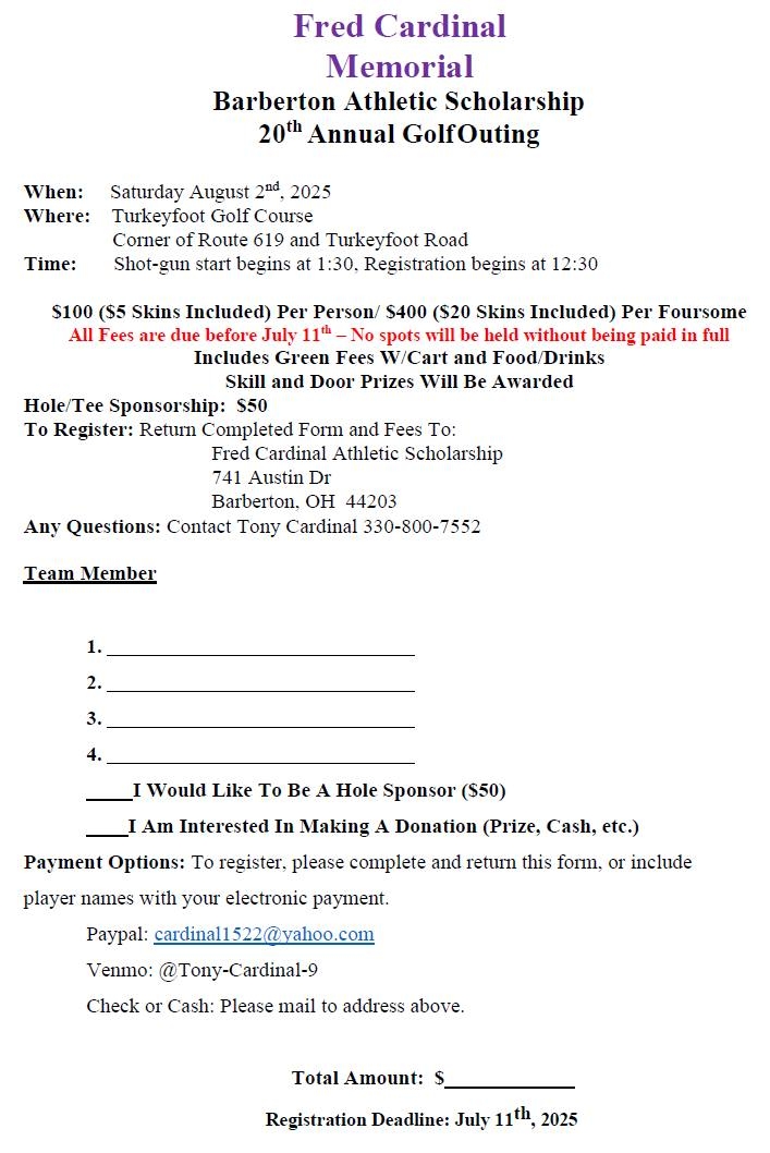 Fred Cardinal Memorial Golf Outing