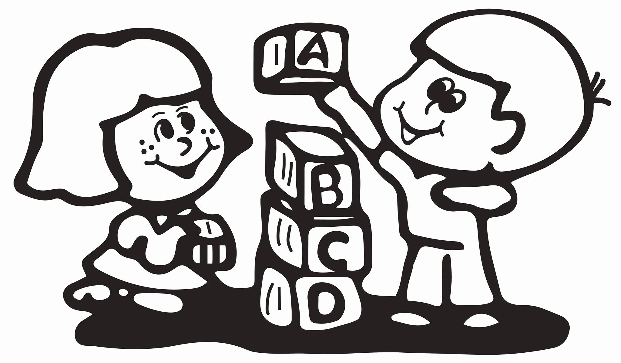Children Learning Clipart Black And White