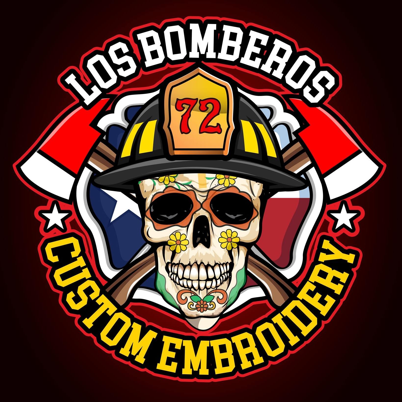 Los Bomberos Custom Embroidery on Reels