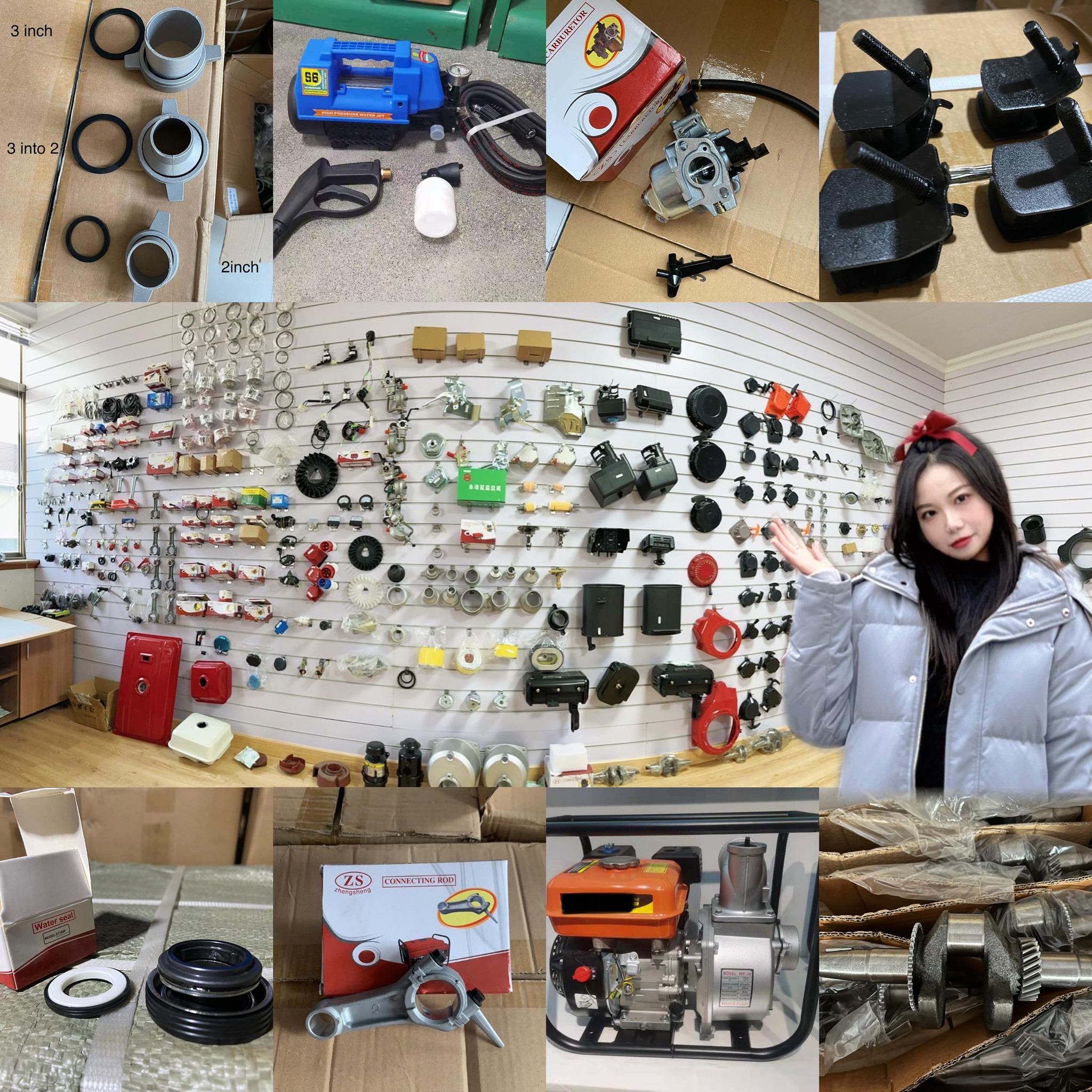 Piston kits for various models of brush cutters; custom packaging ...