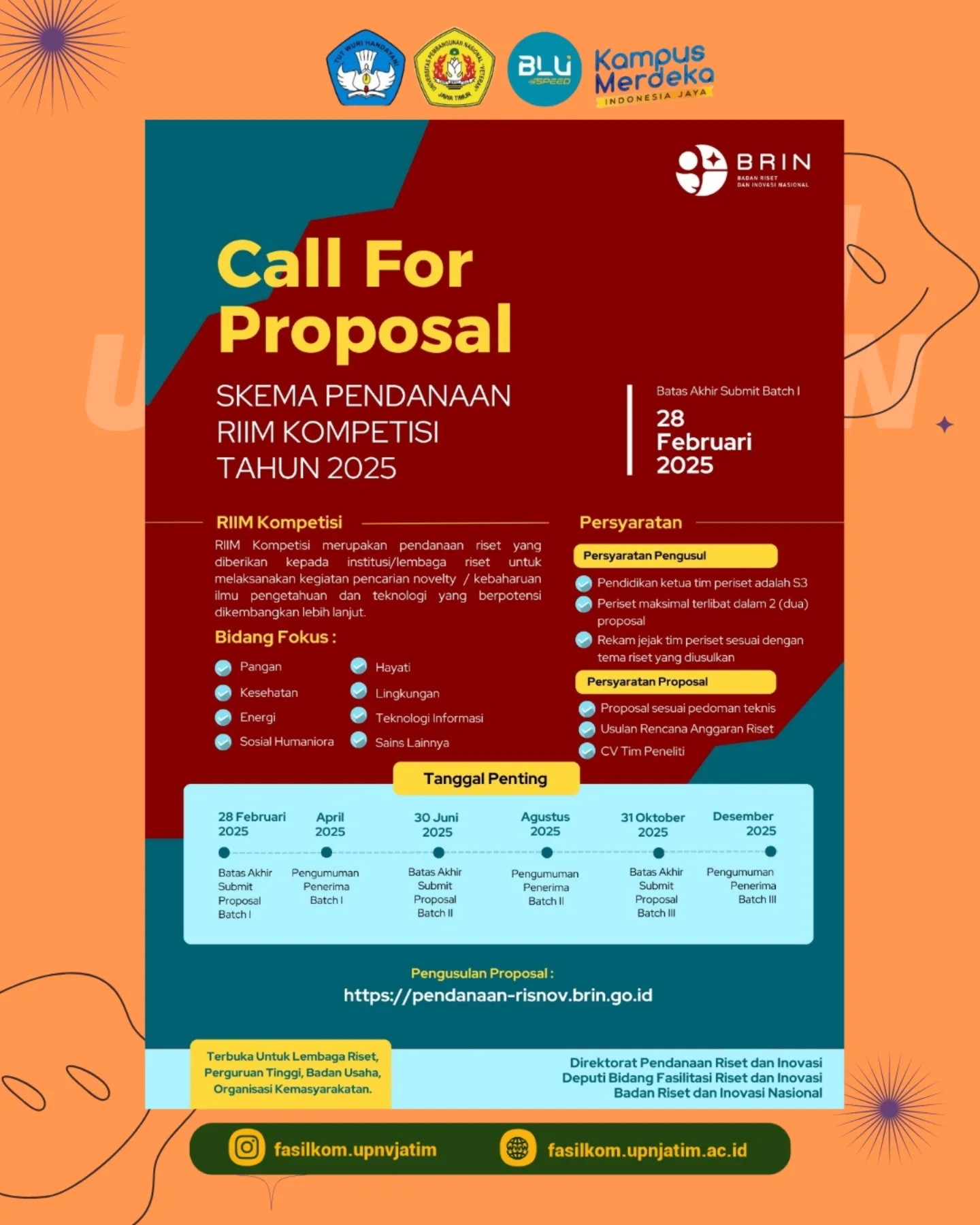 📢 Call for Proposal RIIM Kompetisi... - fasilkom.upnvjatim | Facebook