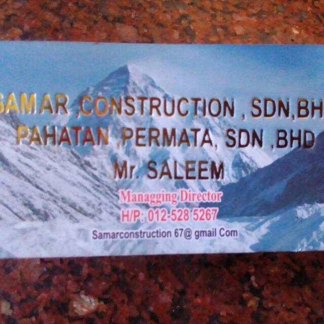 SAMAR Construction SDN BHD | Batu Gajah