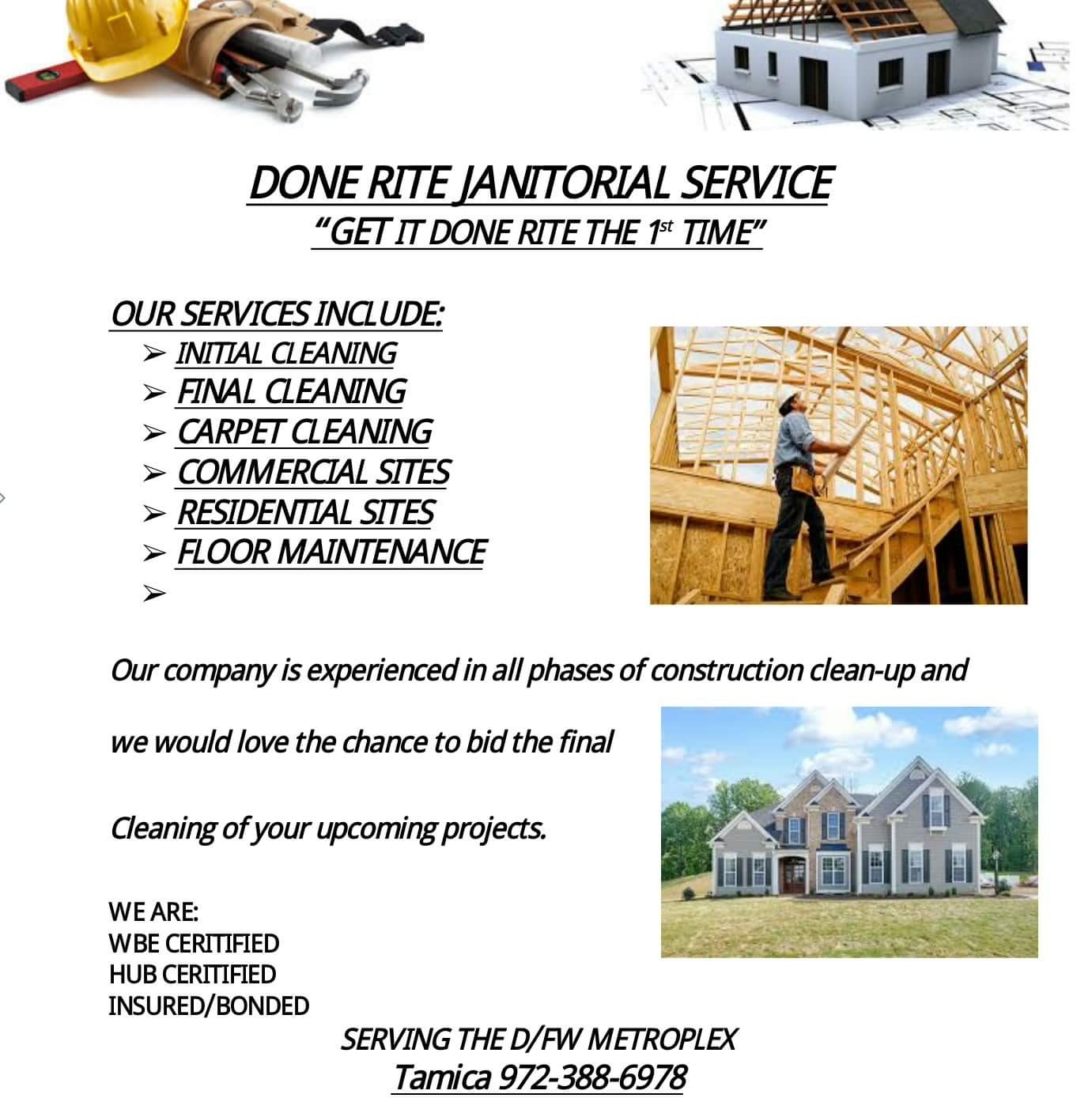 Done Rite Janitorial Service | Cedar Hill TX