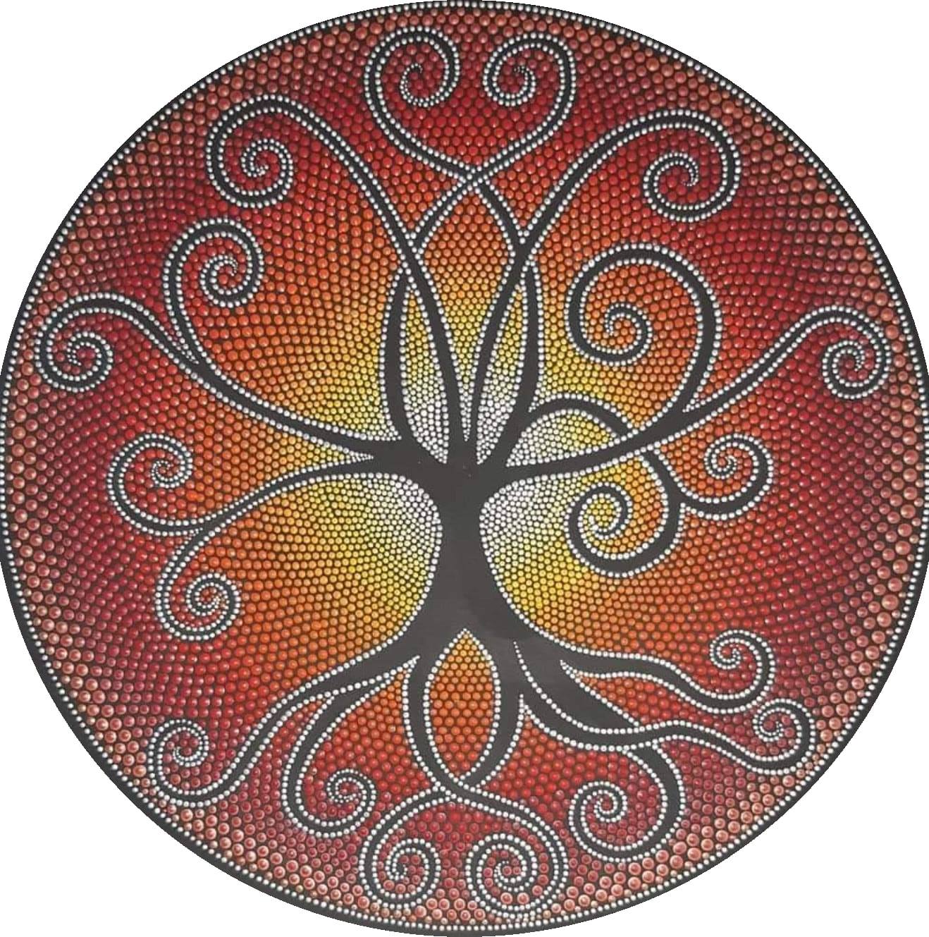 Isaboo mandalas - Petit yin yang en dotpainting Mandala sur toile peint ...