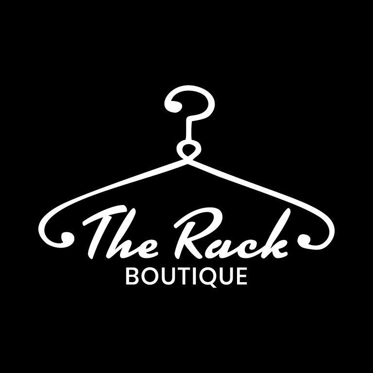Clothes Rack Logo Kleding Rek Met Rag Lijn Pictogram. Hanger Voor