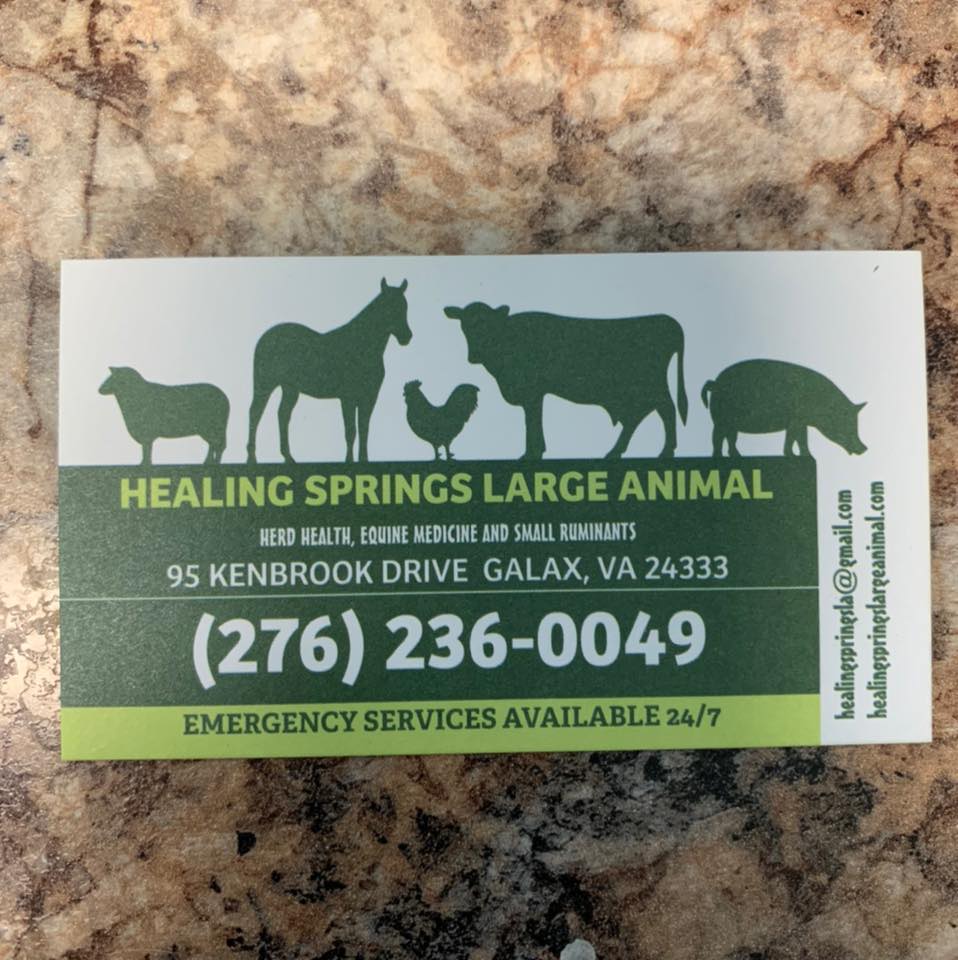 Healing Springs Large Animal Galax VA