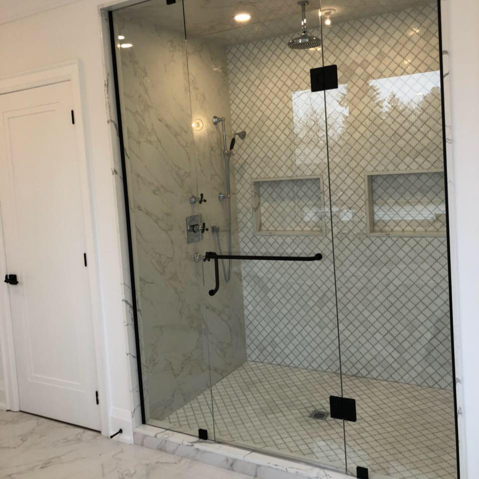 Custom Reeded glass panel for walk-in shower 🚿 #framelessglass #glass # ...