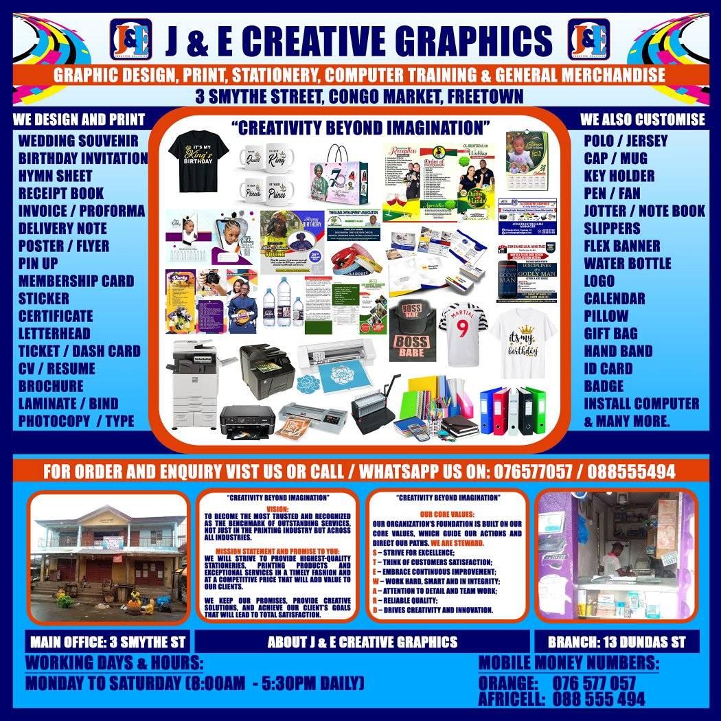 J & E Creative Graphics | Freetown