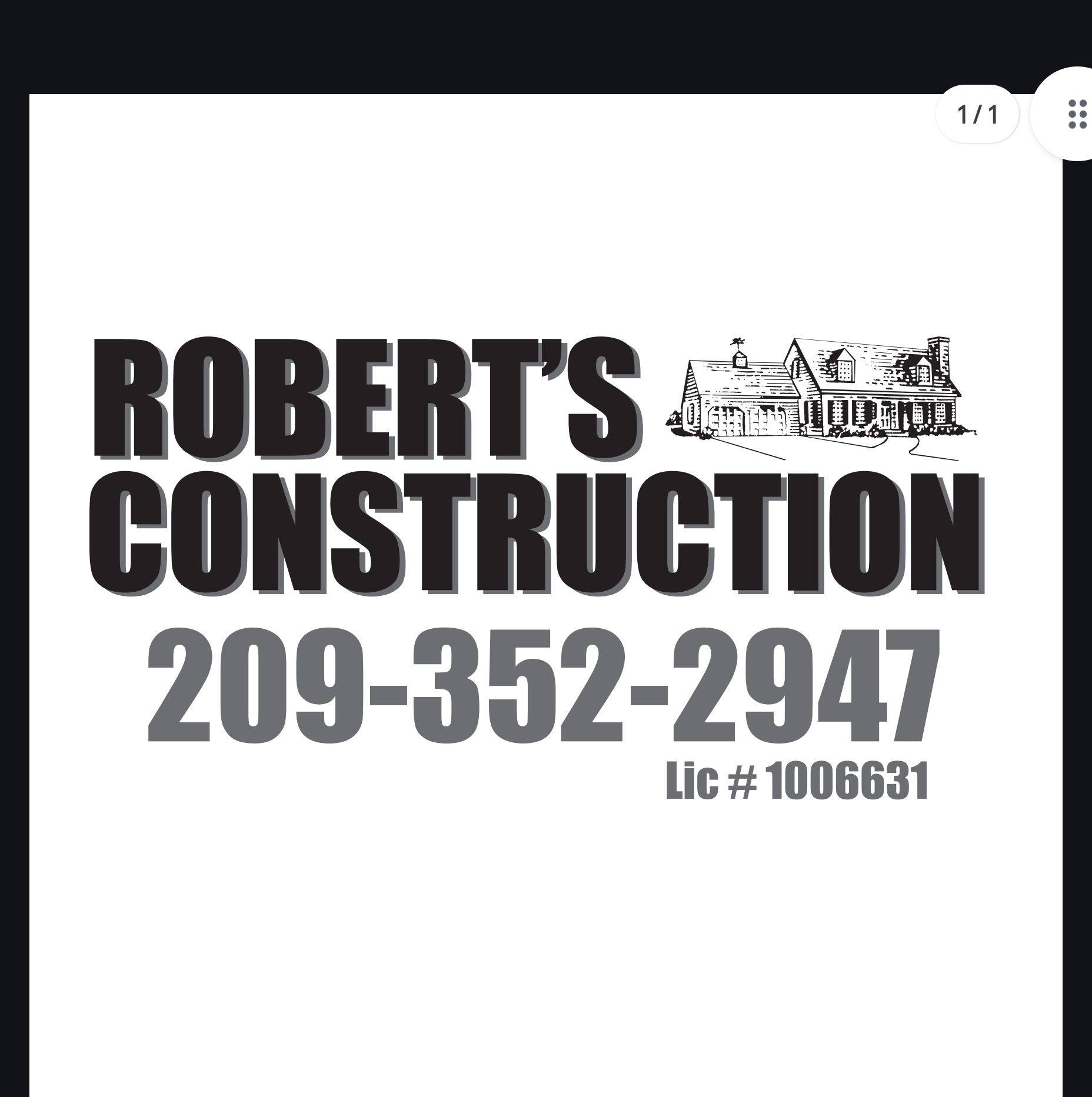 Robert's Construction | Sonora CA