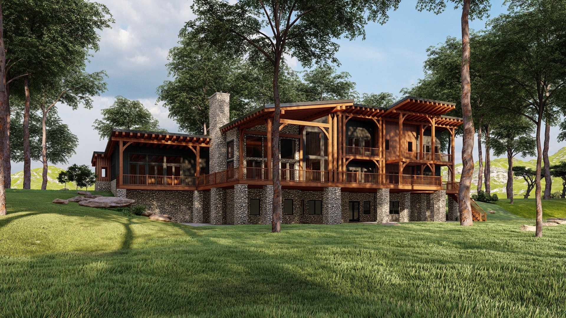 Timber Frame House Plans Ranch With Office