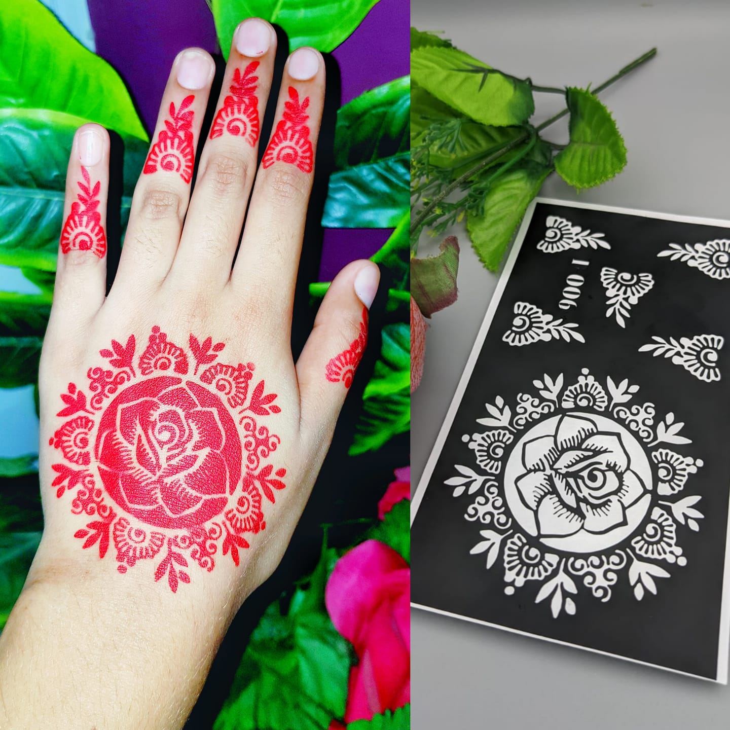 Inai Tangan Tattoos 2 Stk. Tattoo Schablonen Für Diy Körperkunst
